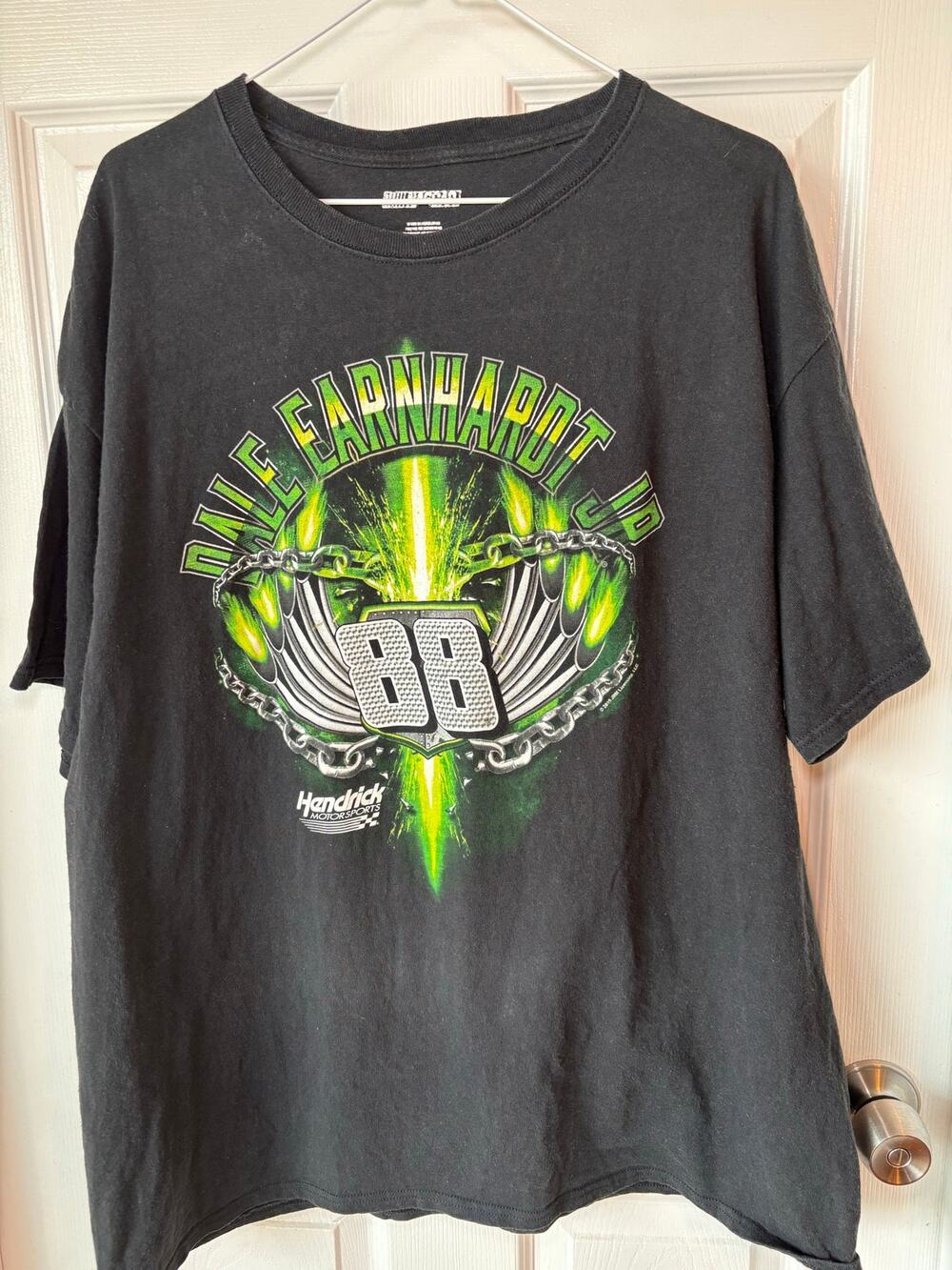 Y2K Dale Earnhardt Jr #88 NASCAR Hendrick Motorsports Black Graphic T-Shirt XXL